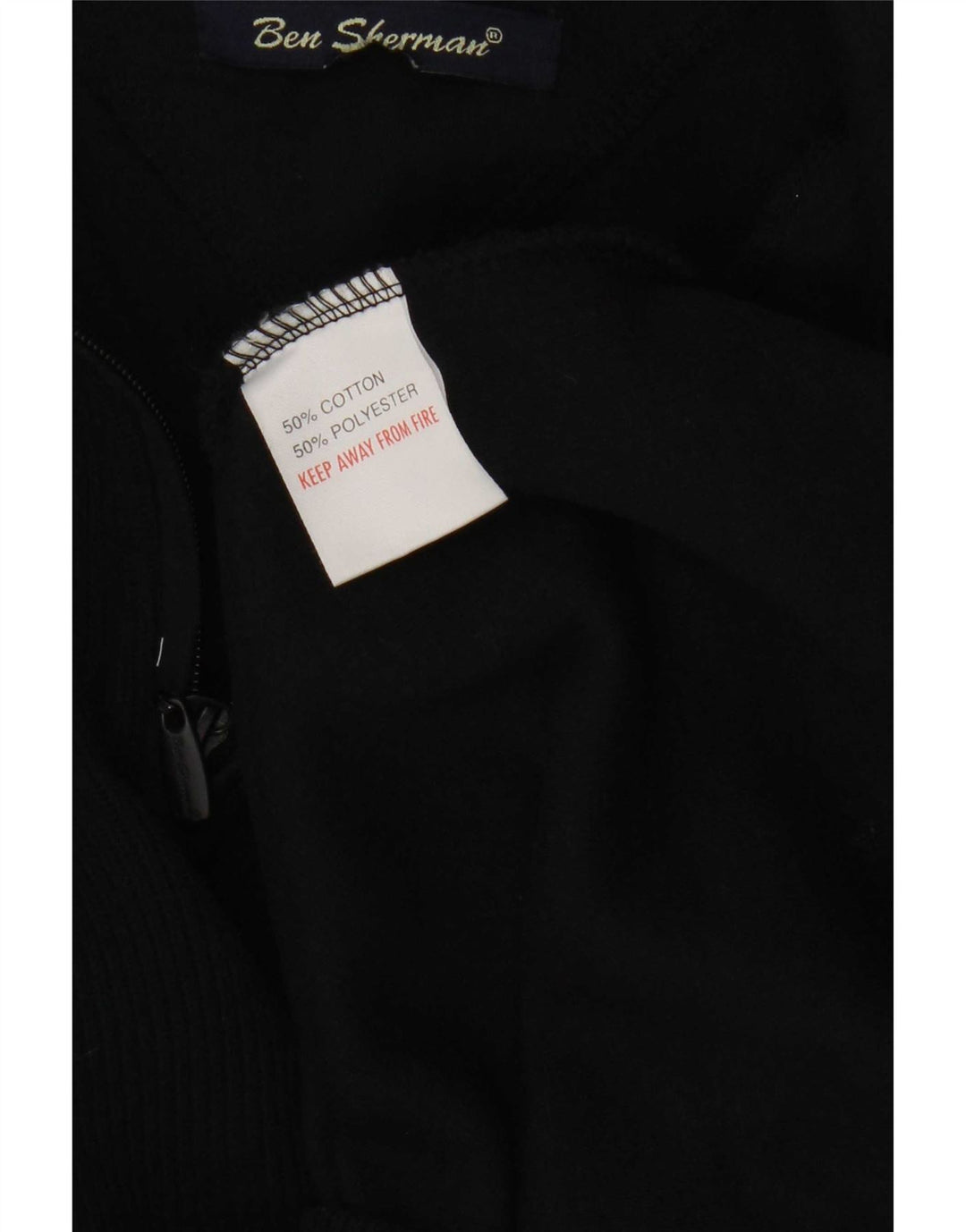 Мужской джемпер с воротником на молнии Ben Sherman, большой темно-синий хлопковый свитер