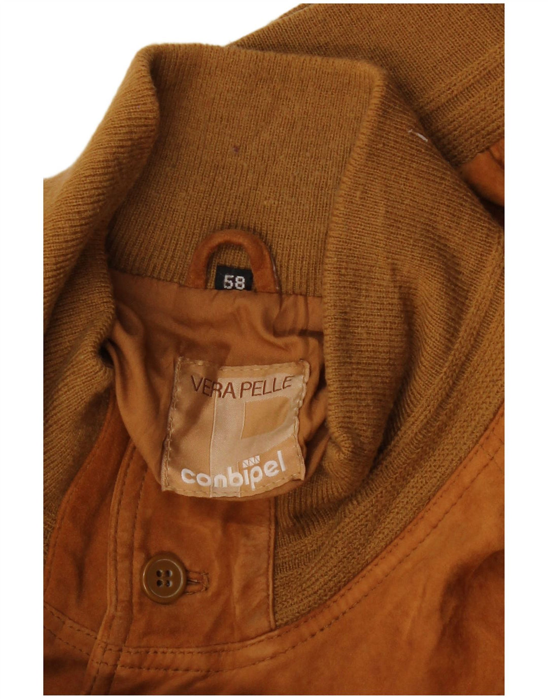 CONBIPEL Мужской замшевый бомбер IT 58 2XL Коричневый кожаный