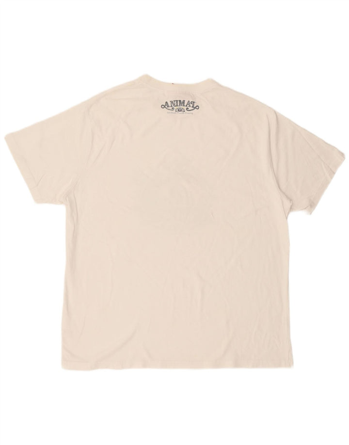 ANIMAL Mens Graphic T-Shirt Top XL White
