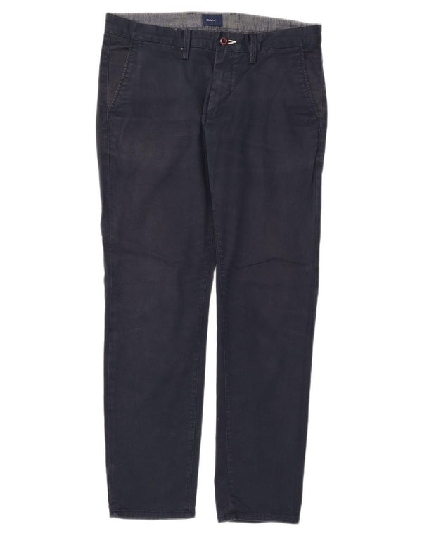 Мужские узкие брюки-чиносы Gant W32 L30, темно-синие, хлопок