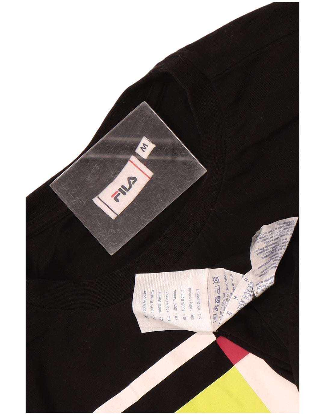 Fila Мужская футболка с рисунком Топ среднего размера, черный хлопок