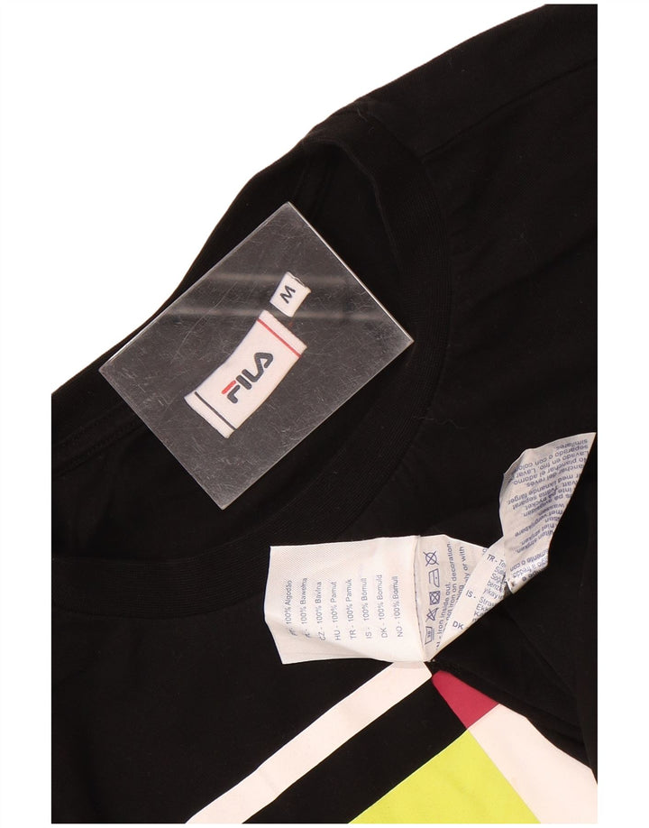 Fila Мужская футболка с рисунком Топ среднего размера, черный хлопок