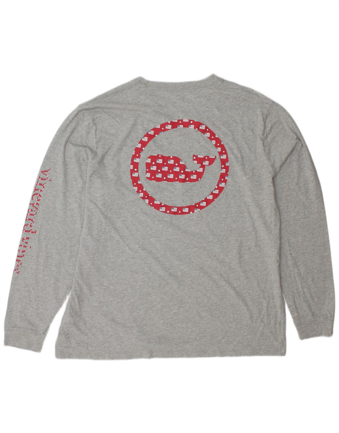 VINEYARD VINES Мужской топ с рисунком, длинный рукав, серый хлопок, размер XL
