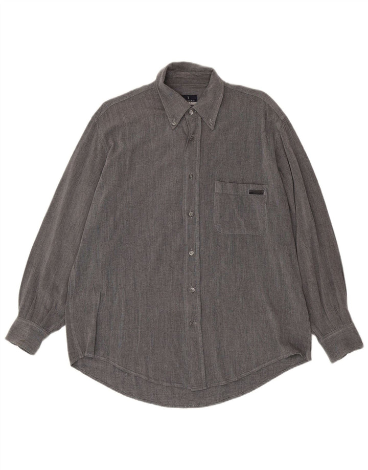 Мужская рубашка Trussardi XL серая вискоза