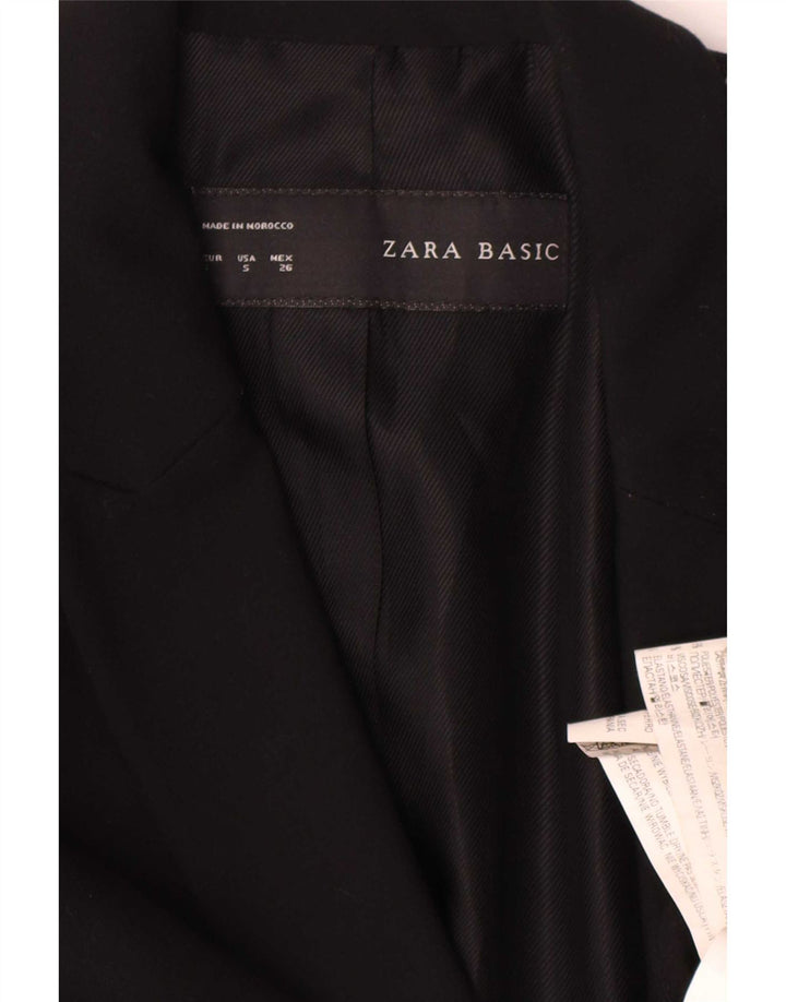 Женский пиджак Zara на 1 пуговице UK 10, маленький черный полиэстер