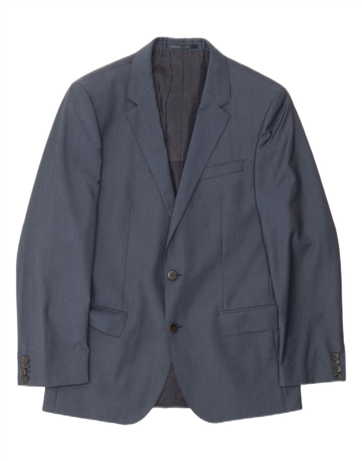 Мужской пиджак с 2 пуговицами Hugo Boss IT 48 Medium Navy Blue Wool