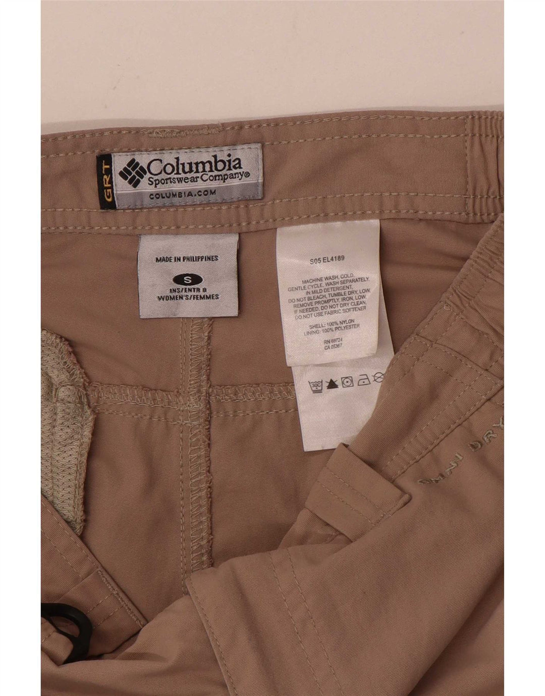 Женские шорты-карго Columbia, маленькие W26, бежевый нейлон