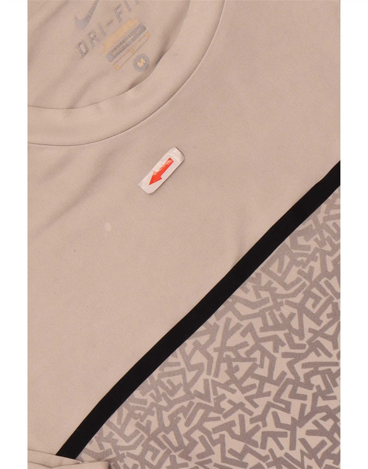 Мужская футболка Nike Dri Fit с графическим принтом, средний серый полиэстер с геометрическим рисунком