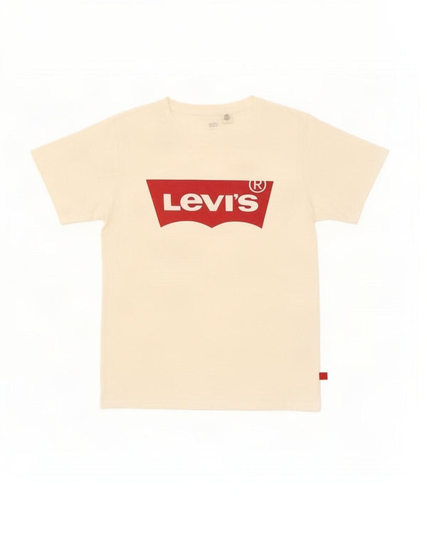 Женская футболка с рисунком Levi's Top UK 14, средний цвет, белый хлопок