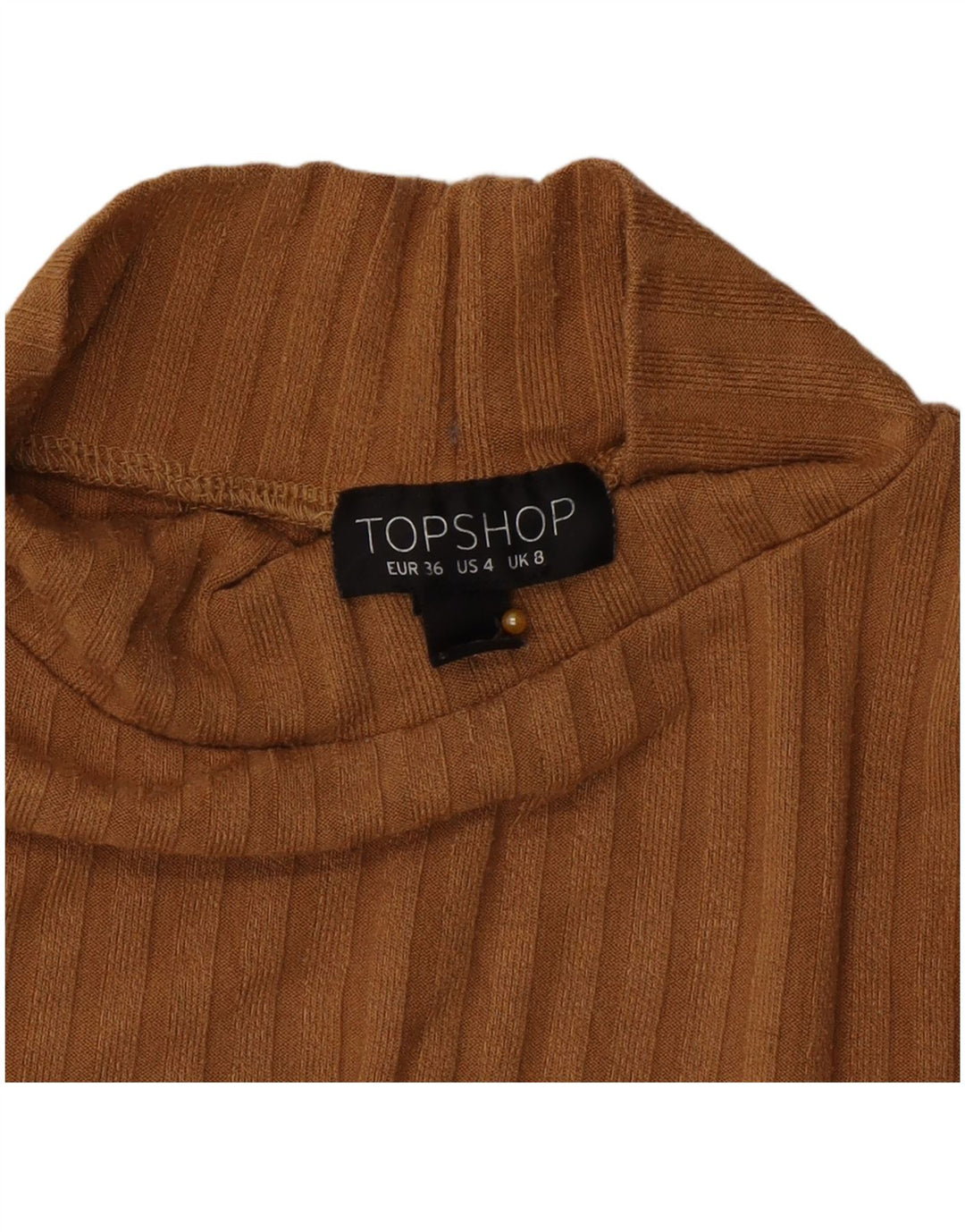 Женский укороченный топ Topshop с длинным рукавом UK 8, маленький коричневый