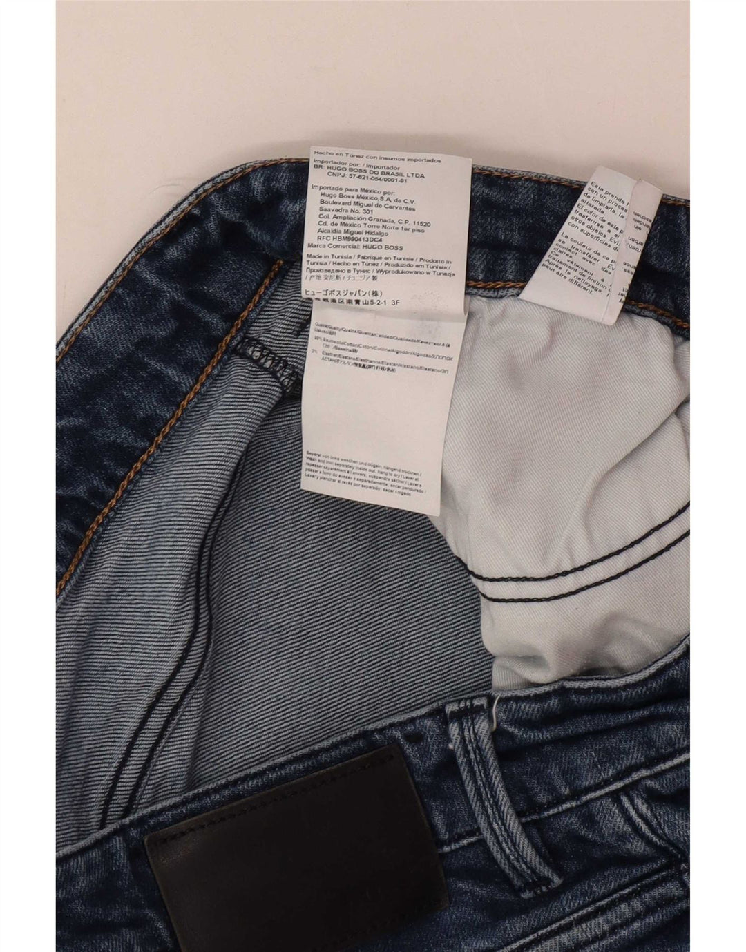 Мужские узкие джинсы Hugo Boss W36 L32 синие, хлопок