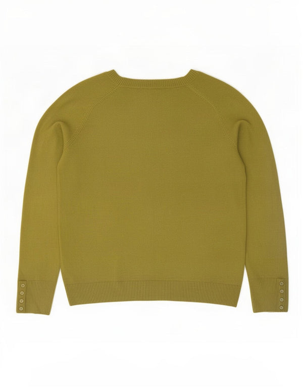 Marks & Spencer Womens Boat Neck Jumper Sweater UK 16 Large Khaki Acrylic