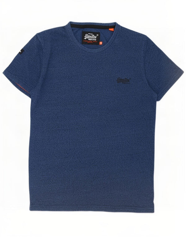 Мужская футболка Superdry, маленькая, темно-синяя, в крапинку, из хлопка