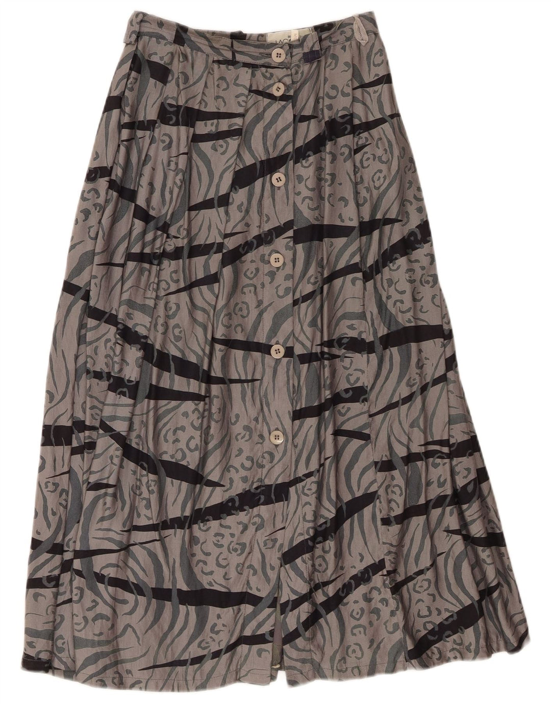 MISS LAGOTTE Womens Abstract Pattern Flared Skirt EU 36 Small W26  Grey
