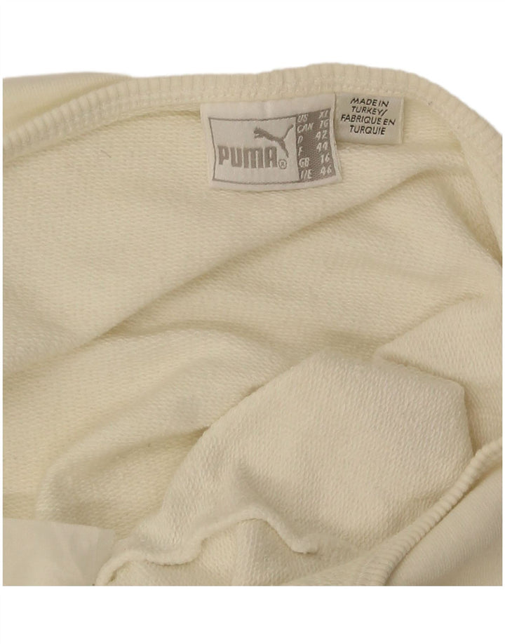 Женский укороченный топ с лямкой на бретельках с рисунком Puma UK 16, большой белый цвет
