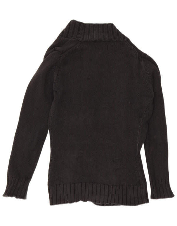 Женский открытый кардиган Zara UK 14, большой черный хлопковый свитер