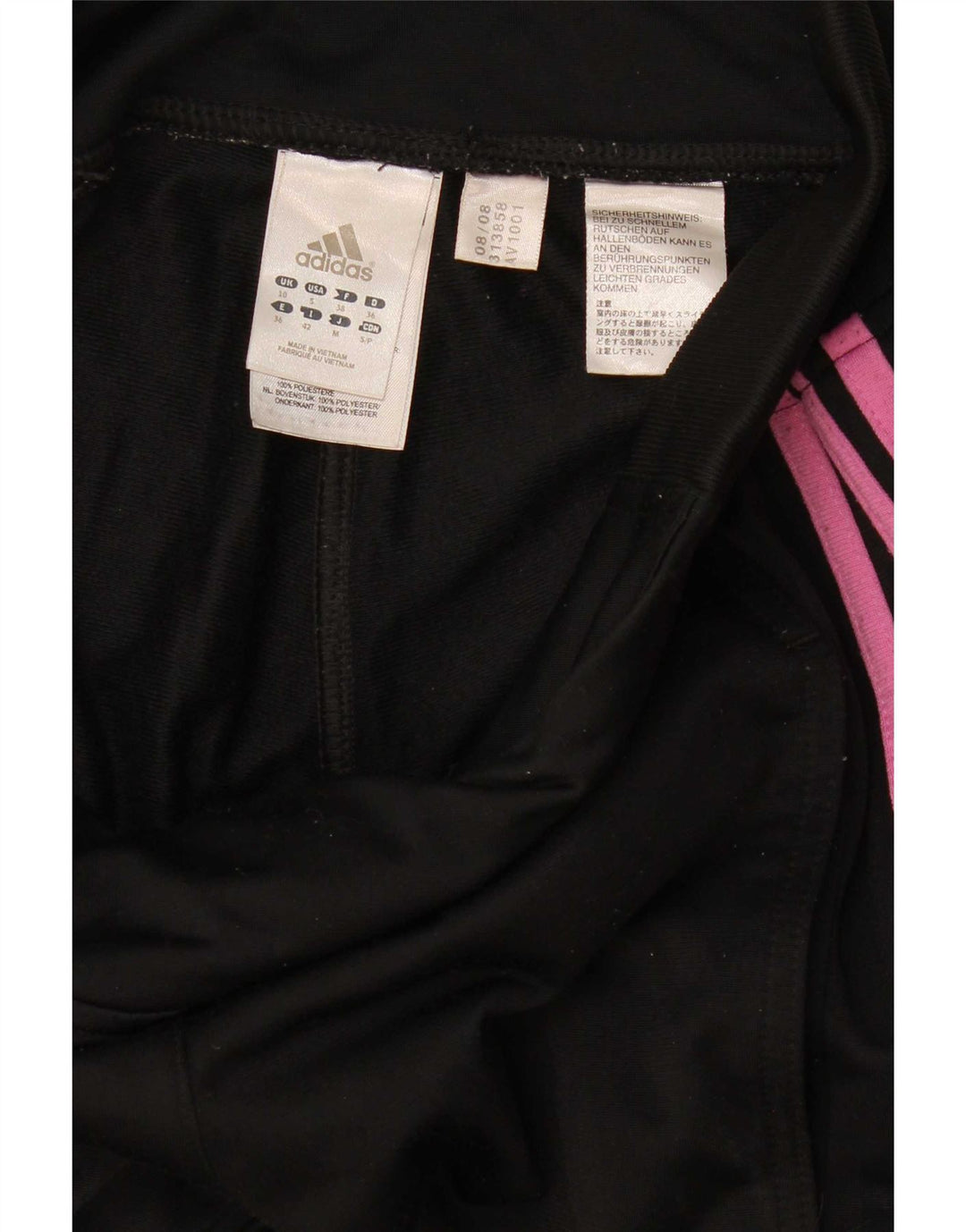Женские спортивные брюки Adidas UK 10, маленькие черные из полиэстера