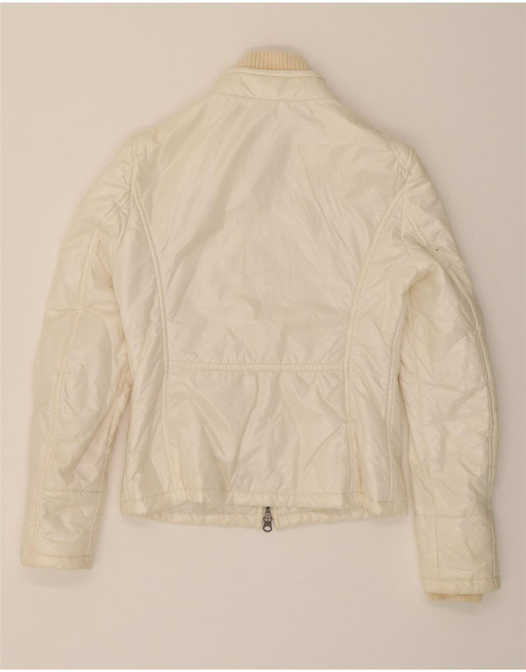 FAY Womens Crop Padded Jacket UK 10 Small Off White Vintage Fay and Second-Hand Fay from Messina Hembry 