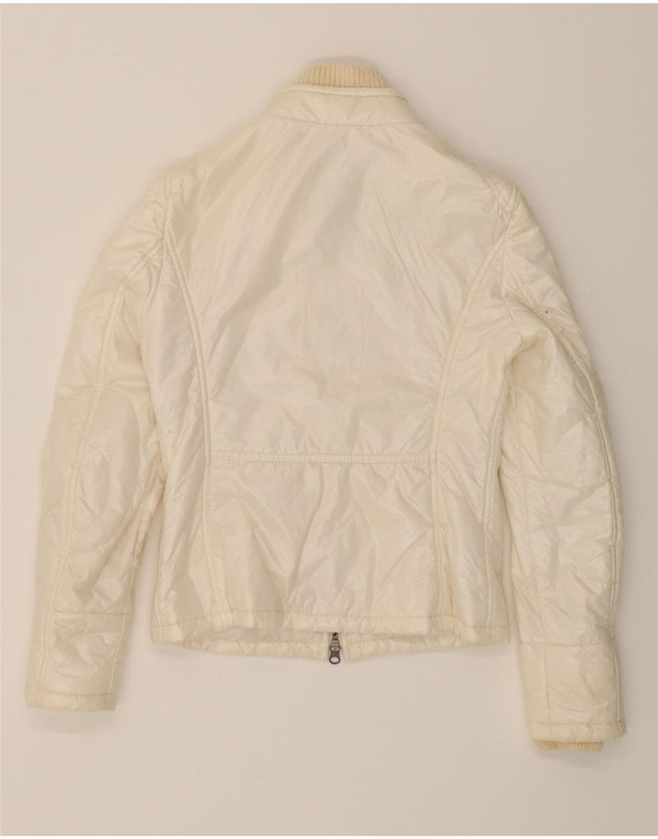 FAY Womens Crop Padded Jacket UK 10 Small Off White Vintage Fay and Second-Hand Fay from Messina Hembry 