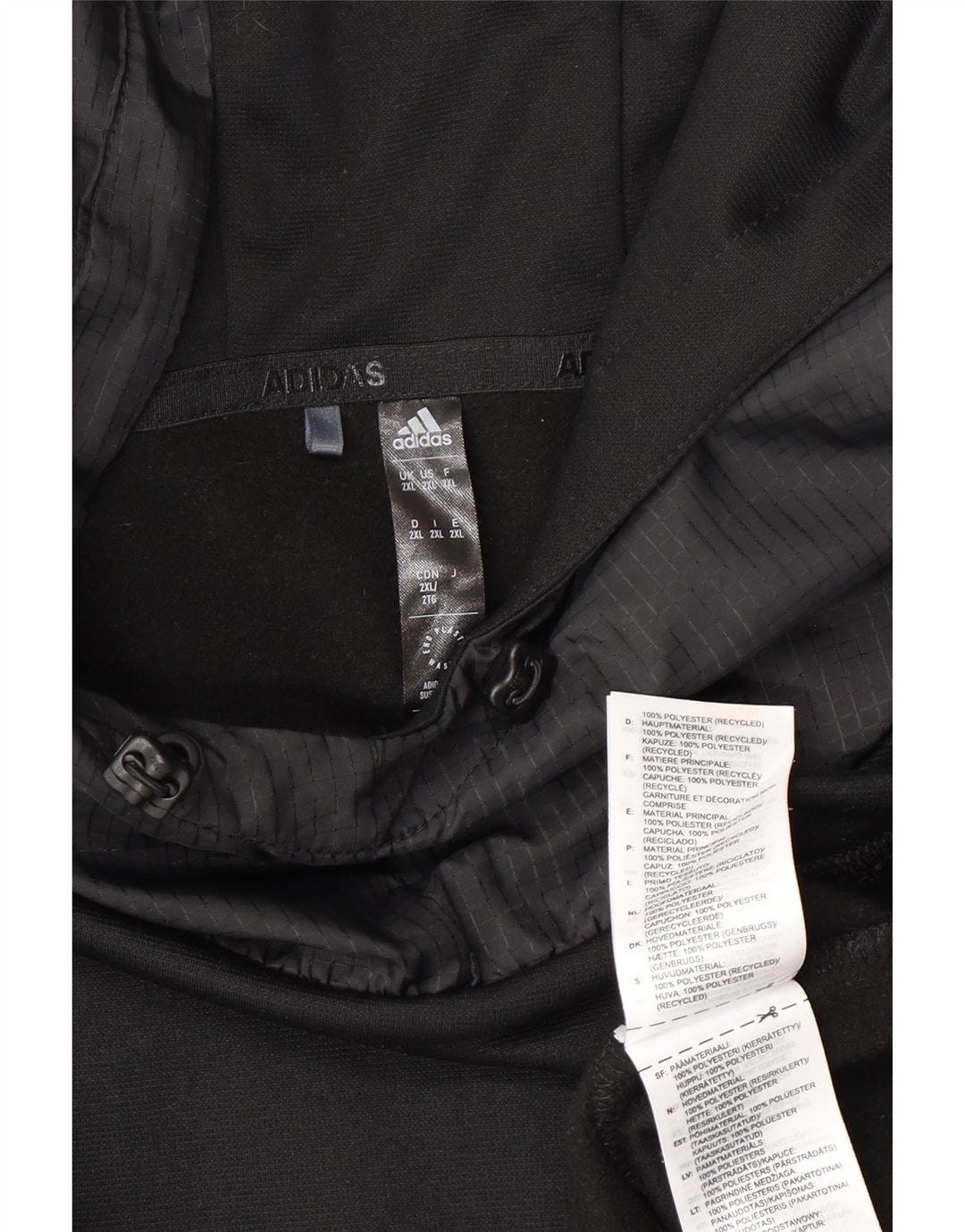 Мужской джемпер с капюшоном ADIDAS 2XL, черный полиэстер