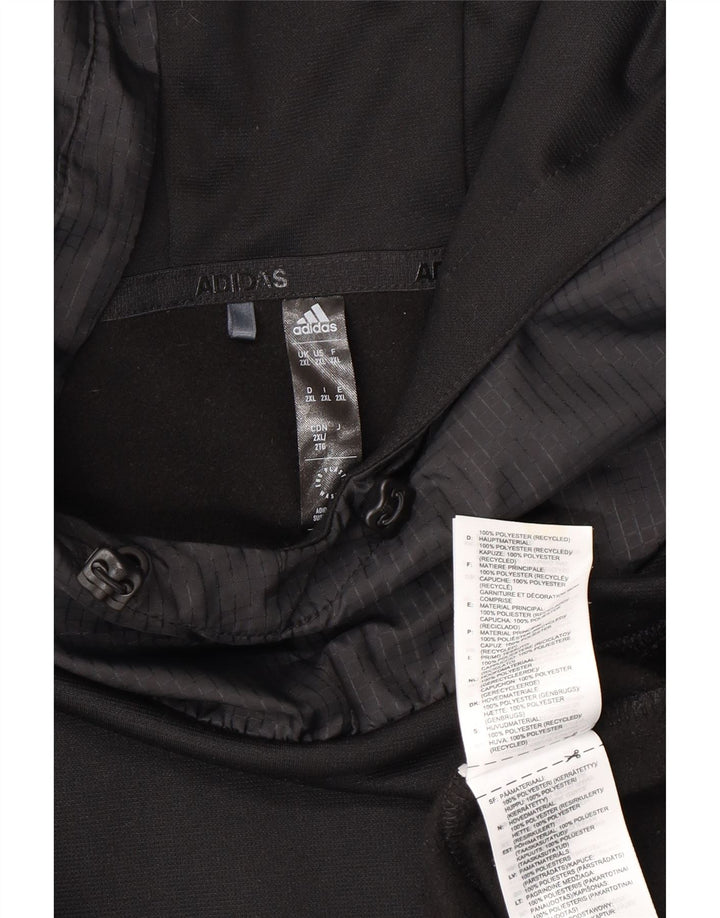 Мужской джемпер с капюшоном ADIDAS 2XL, черный полиэстер
