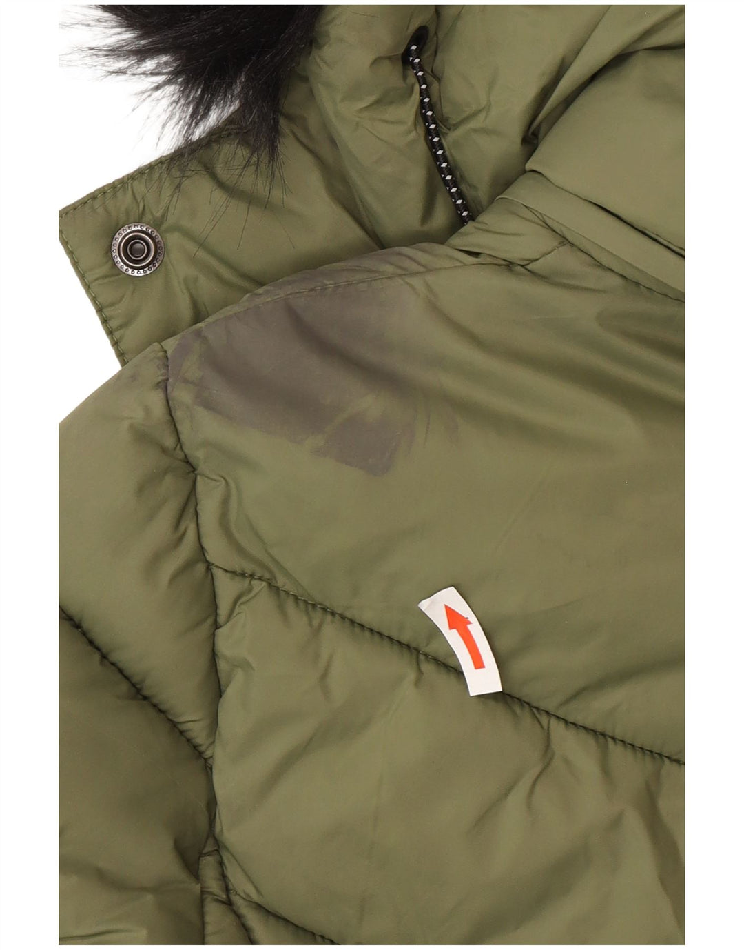Женская утепленная куртка с капюшоном Superdry UK 8, маленький зеленый нейлон