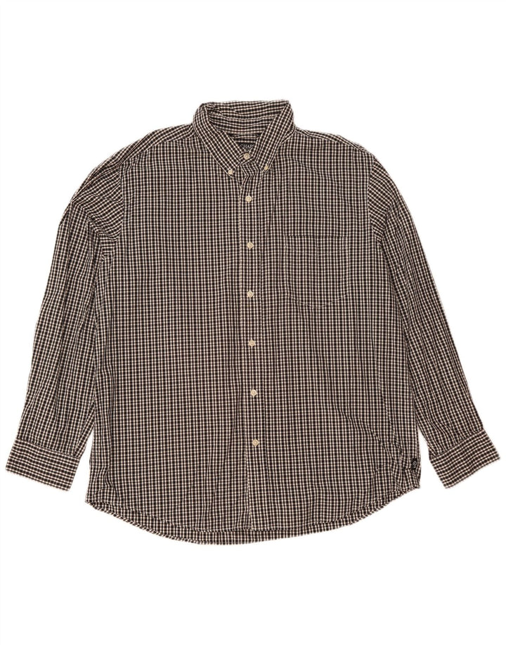 Мужская рубашка Chaps XL, черный хлопок в мелкую клетку
