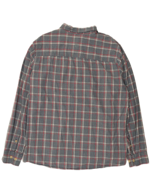 Мужская рубашка стандартного кроя Fat Face 2XL, серая хлопковая клетка в клетку
