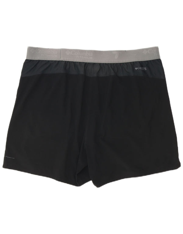 Мужские спортивные шорты Columbia с титановым рисунком, 2XL, черные, полиэстер с цветными блоками