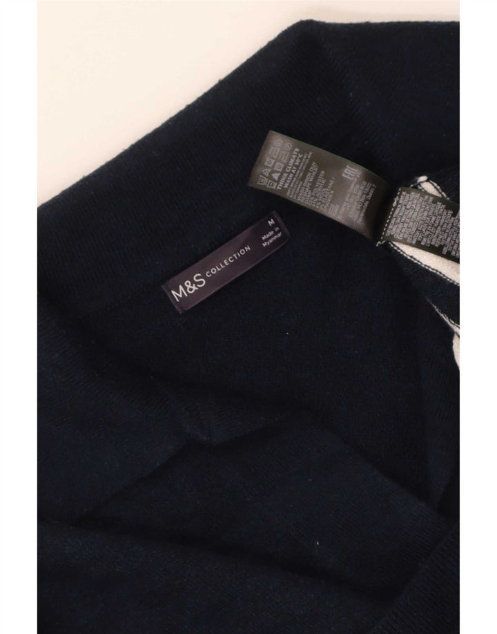 Женский джемпер с воротником-поло Marks & Spencer UK 14, средний темно-синий