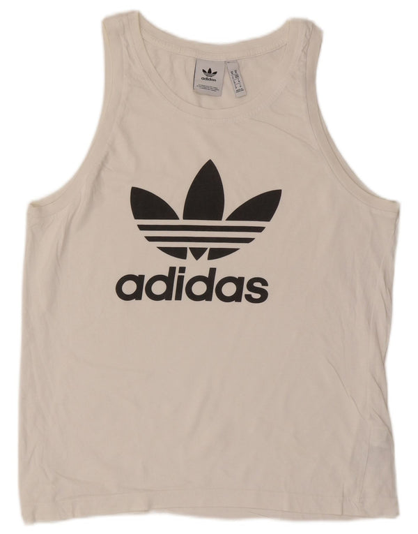 Adidas Mens Graphic Vest Top Medium Белый Хлопок