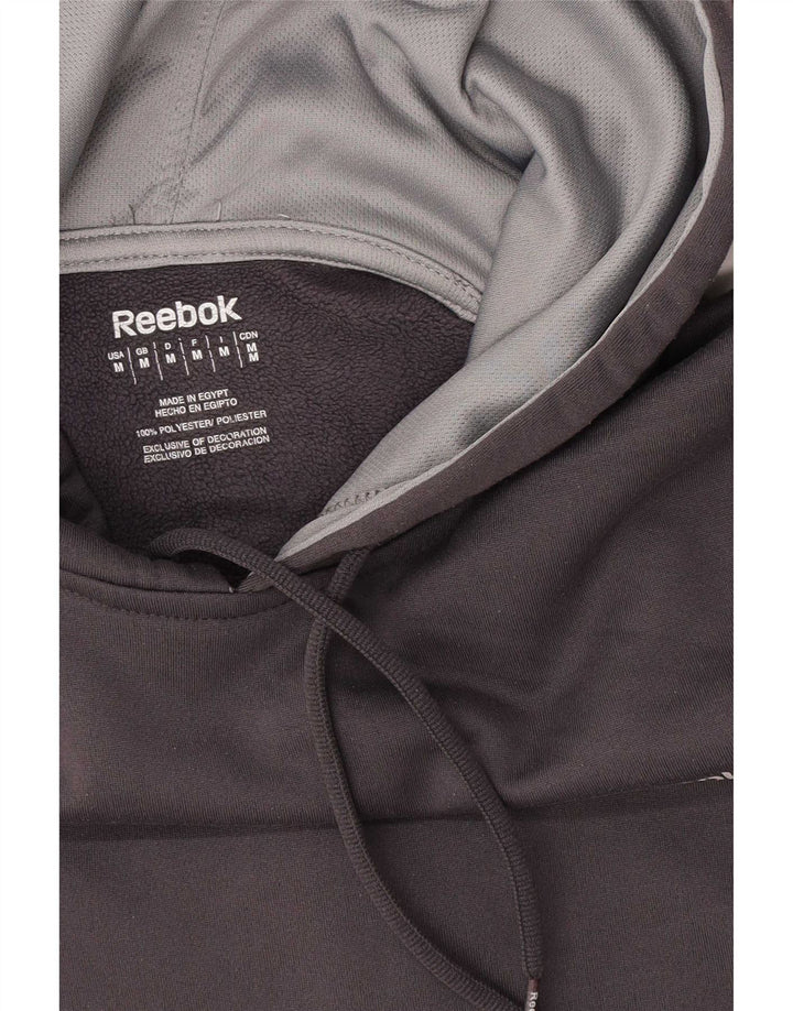 Мужской джемпер с капюшоном Reebok, средний серый полиэстер