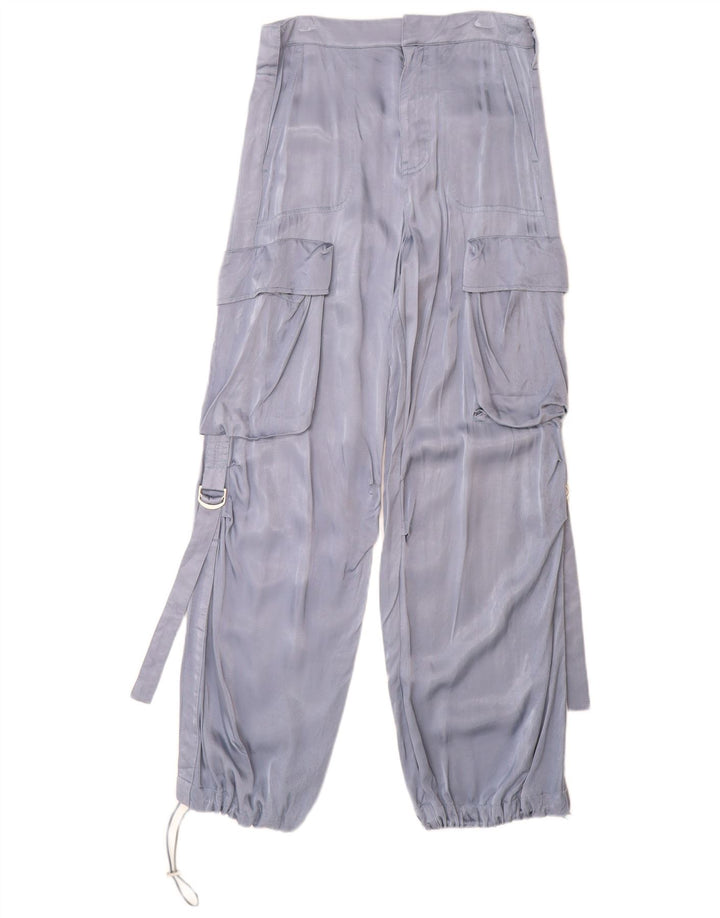 Женские прямые брюки карго ZARA XS W24 L30 синие из вискозы