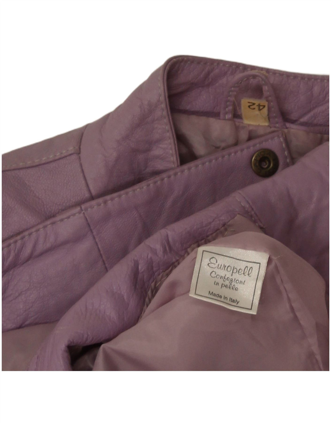 Винтажная женская кожаная куртка-бомбер IT 42 Medium Purple Leather