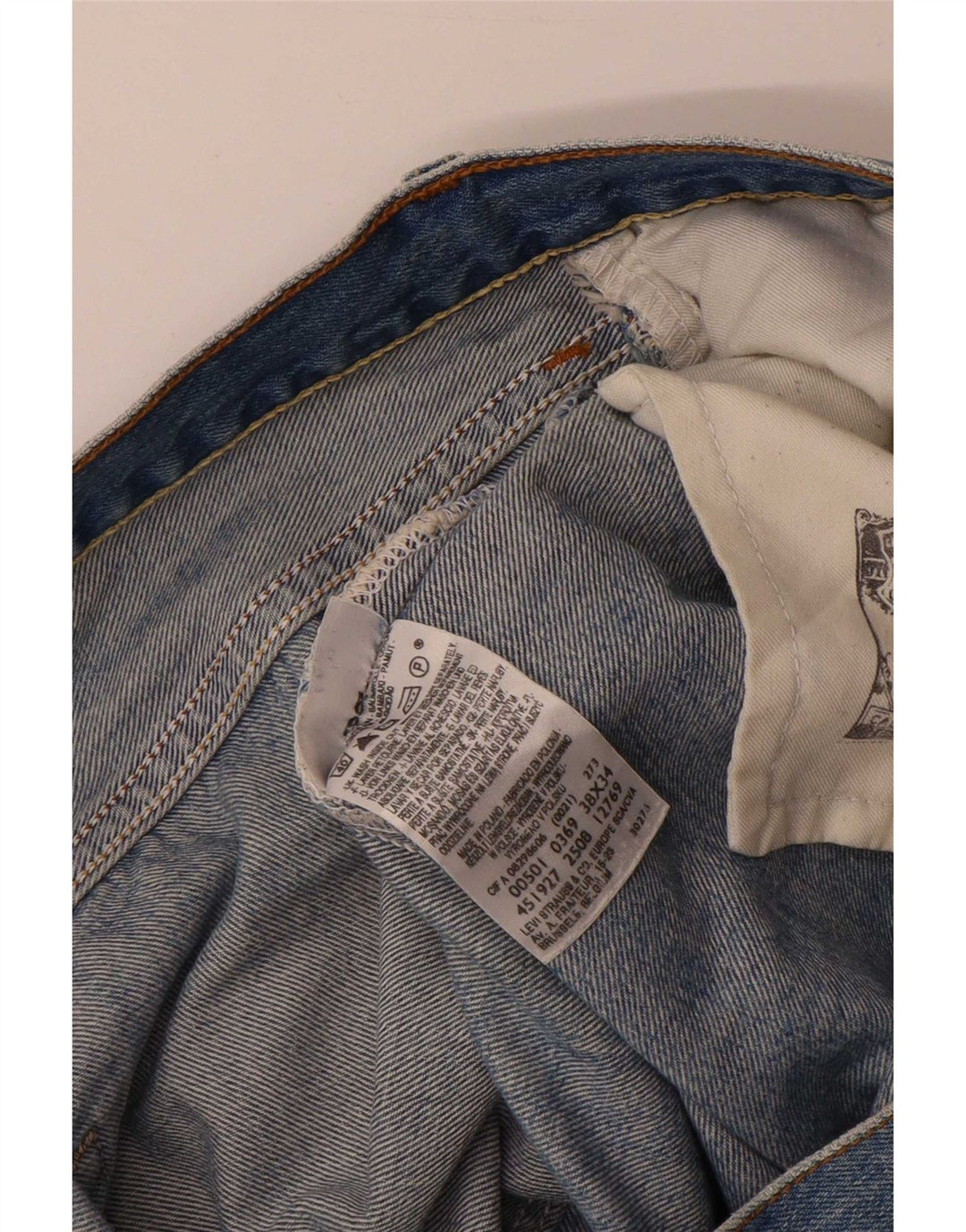 Мужские прямые джинсы Levi's 501 W38 L28 синие, хлопок