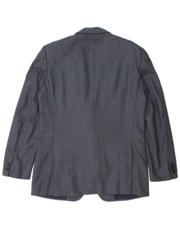 Мужской пиджак Burberrys IT 48 Medium Navy Blue, шерсть с узором «гусиные лапки»