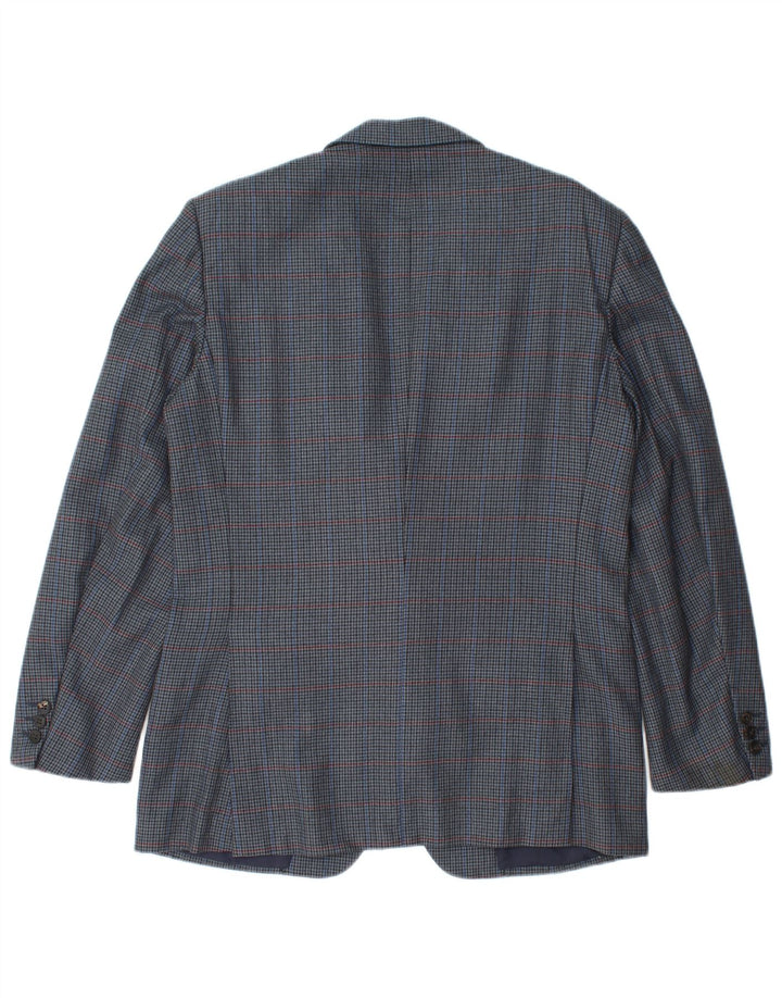 Мужской пиджак Burberrys IT 48 Medium Navy Blue, шерсть с узором «гусиные лапки»