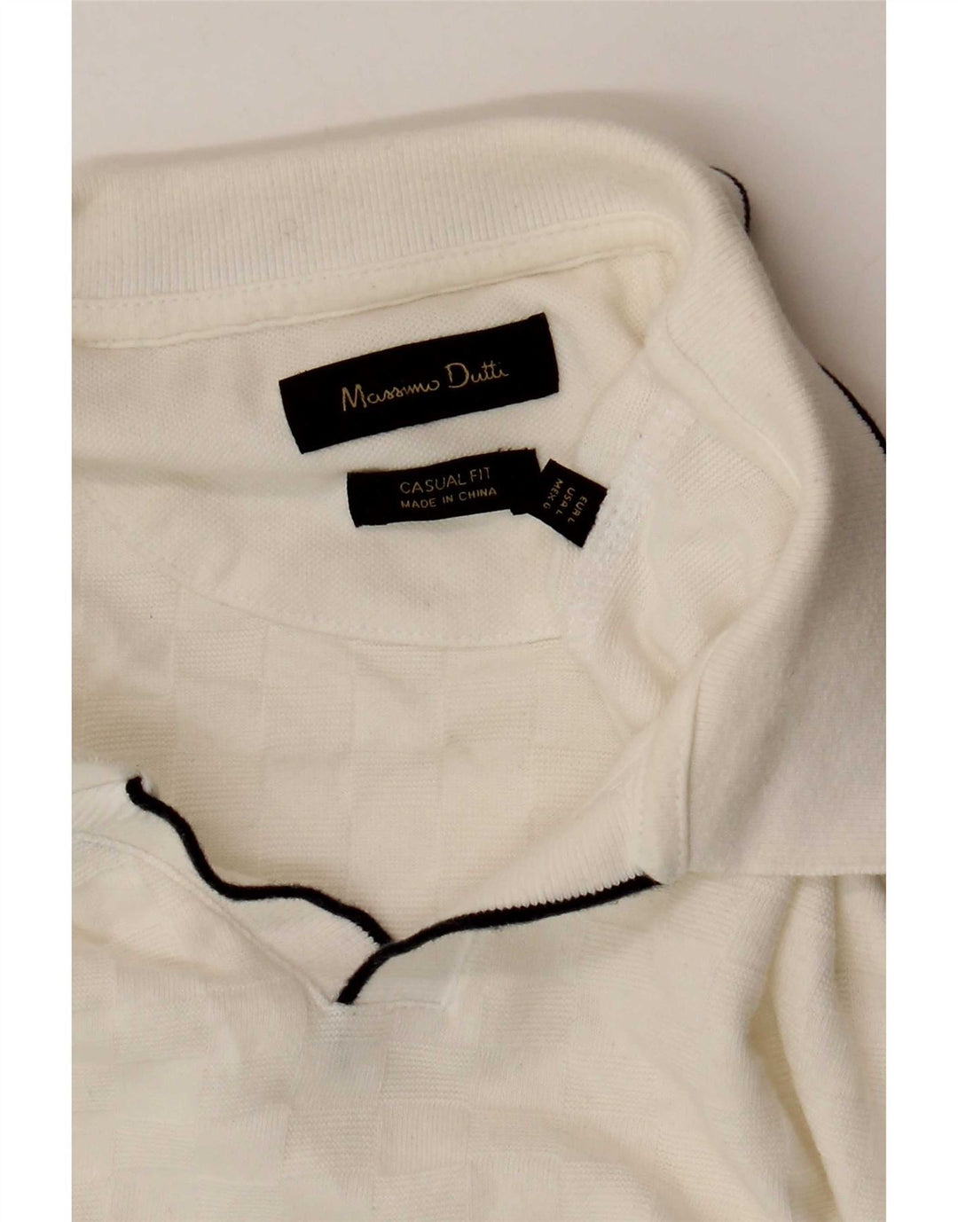 Мужская рубашка-поло Massimo Dutti, большая белая