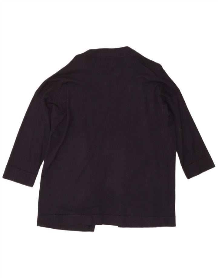 Женский открытый кардиган с рукавами 3/4 Zara UK 16, большой темно-синий цвет