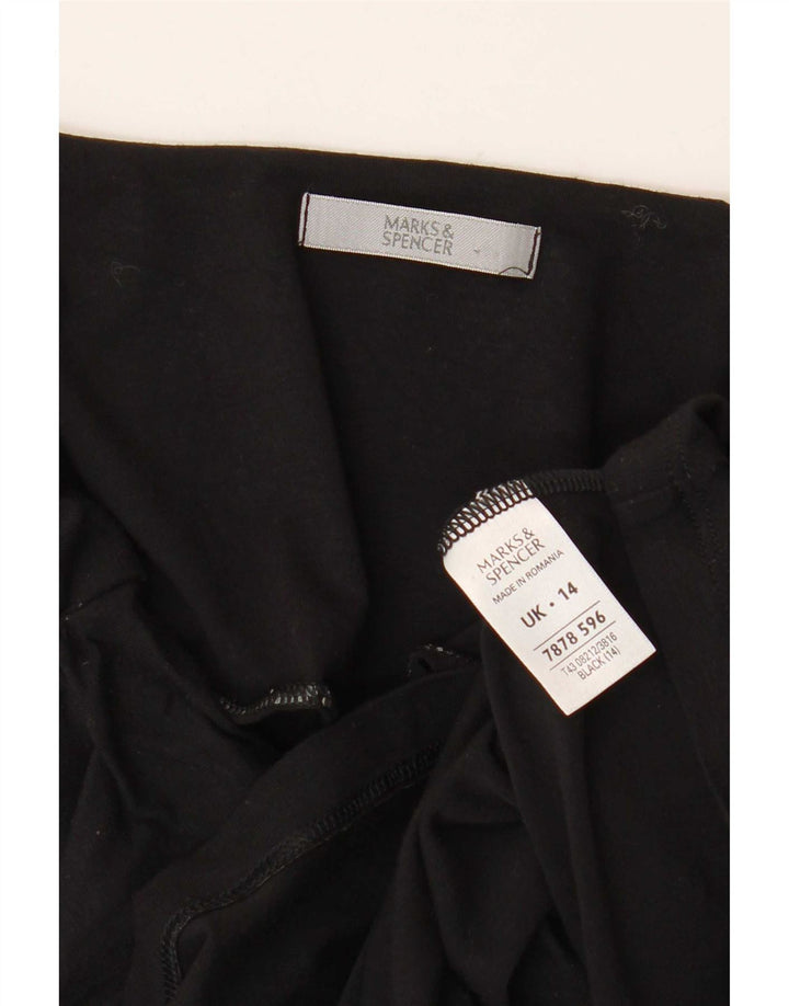 Женский укороченный топ на бретельках Marks & Spencer UK 14, средний черный, вискоза