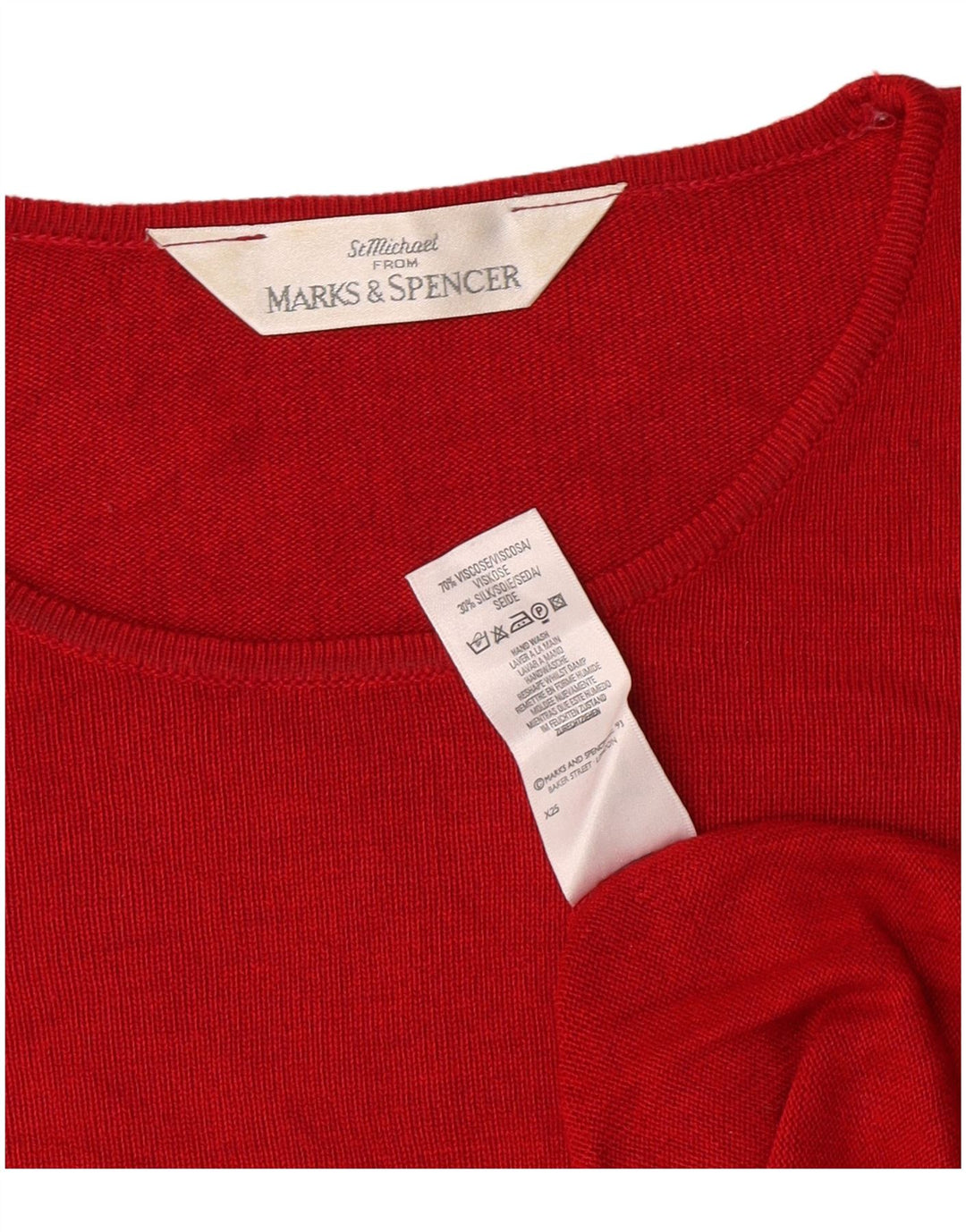 Женская футболка Marks & Spencer Top UK 14, большая красная вискоза