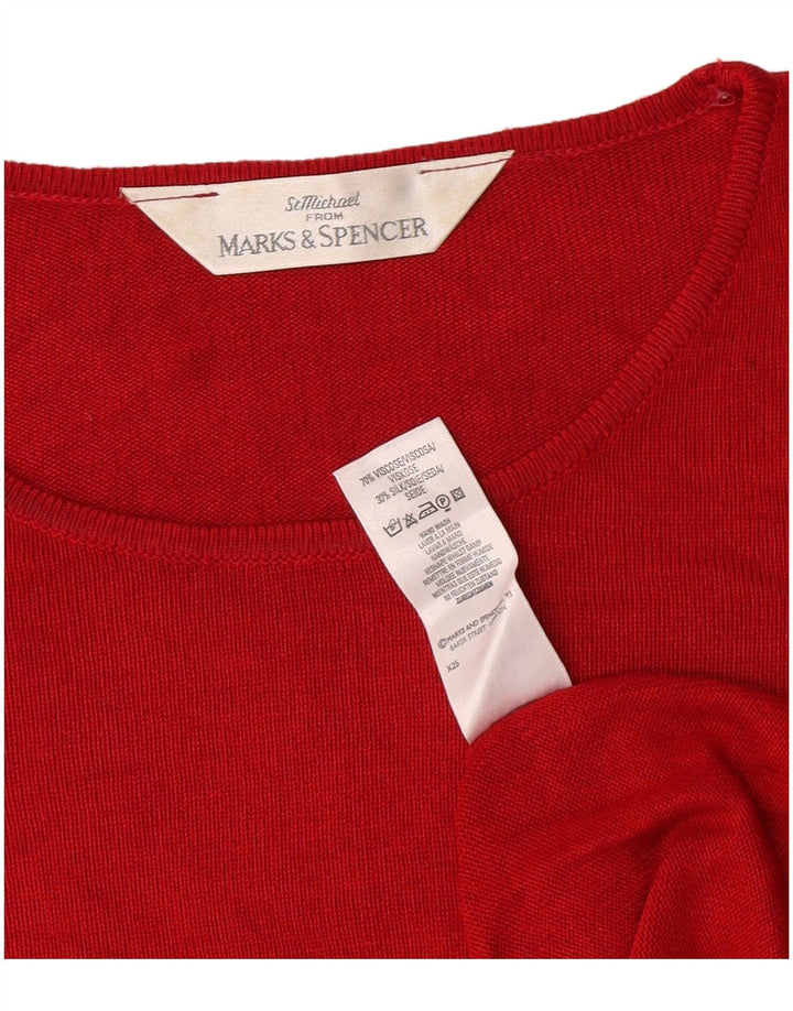Женская футболка Marks & Spencer Top UK 14, большая красная вискоза