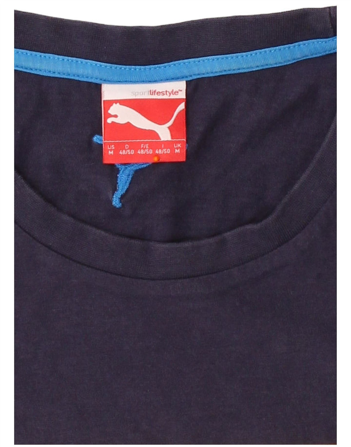 PUMA Mens Graphic T-Shirt Top Medium Navy Blue