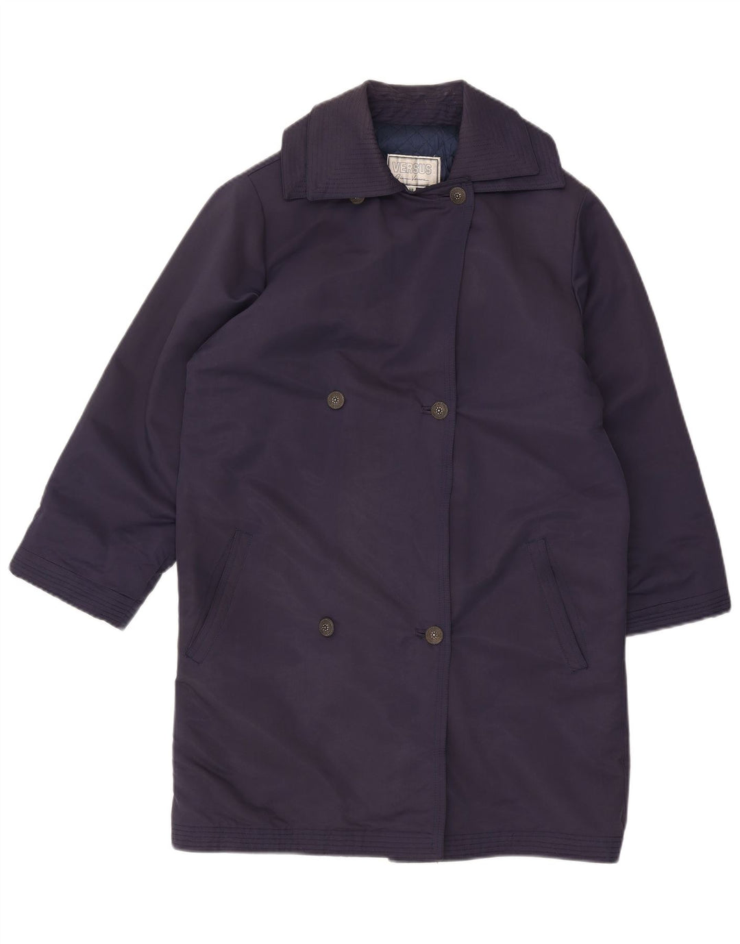 Versus By Gianni Versace Женское двубортное пальто IT 42 Medium Navy Blue