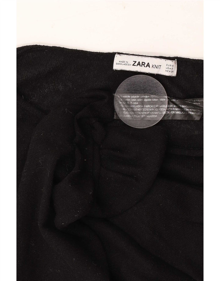 Женский свободный джемпер с вырезом «лодочка» Zara UK 10, маленький черный полиэстер