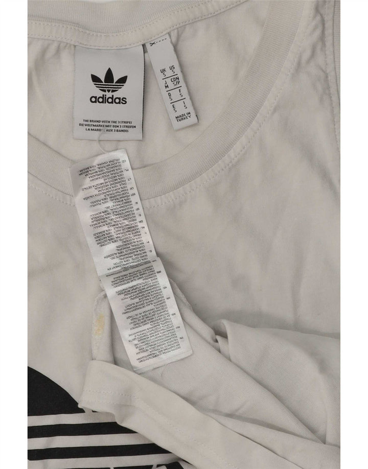 Женский жилет с рисунком Adidas Top UK 10, маленький белый хлопок