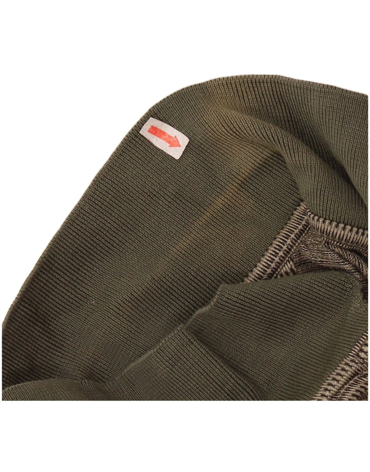 Мужская рубашка поло IZOD, хлопковая полоска цвета хаки среднего размера