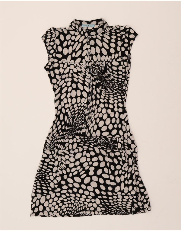 Женское платье с заниженной талией GUESS BY MARCIANO UK 12, средний черный в пятнистый цвет