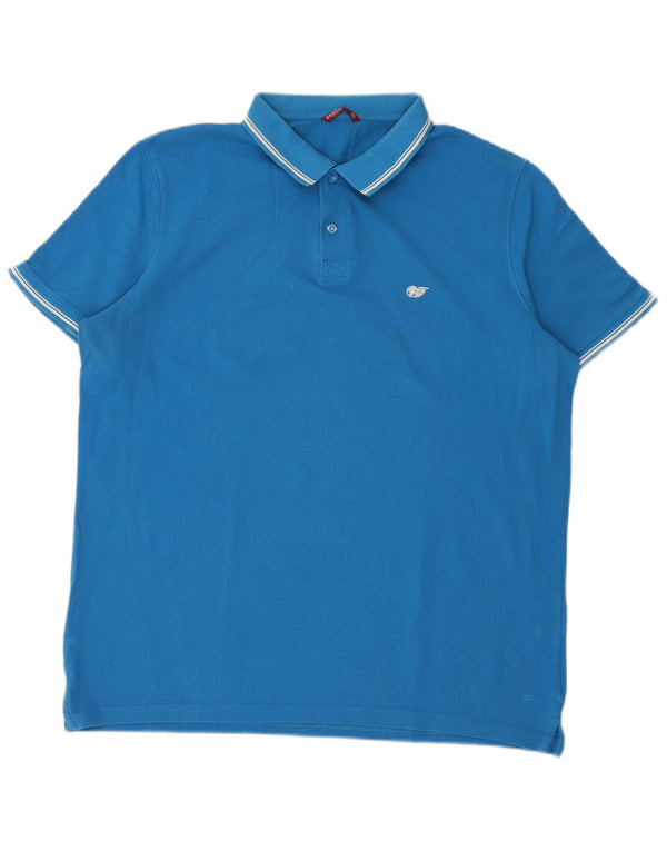 Carrera Mens Polo Shirt XL Blue Cotton