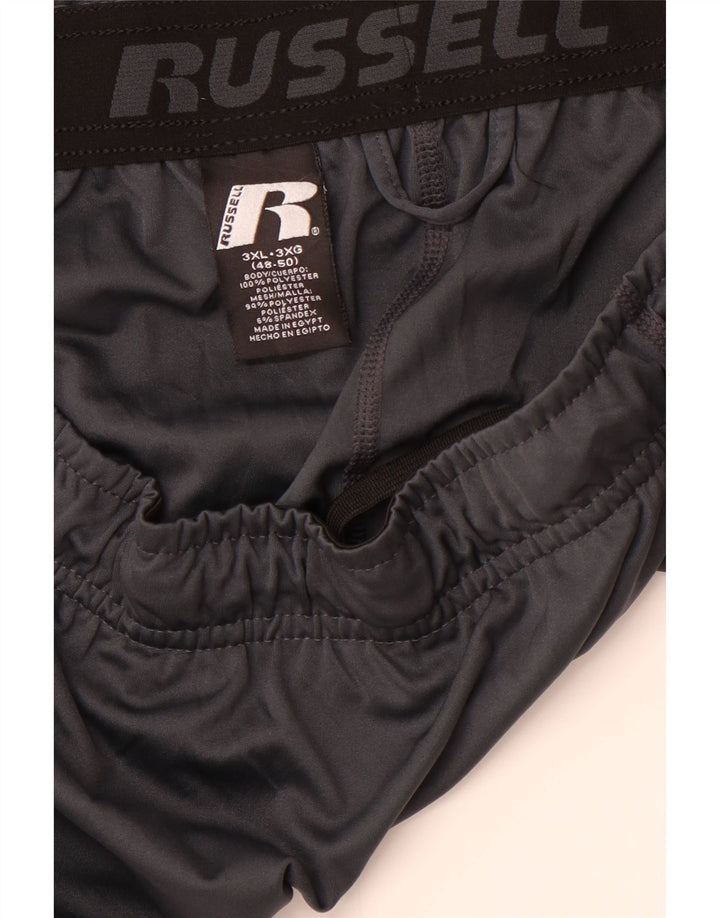 Мужские спортивные шорты RUSSELL ATHLETIC Dri-Power 3XL, серые с цветными блоками